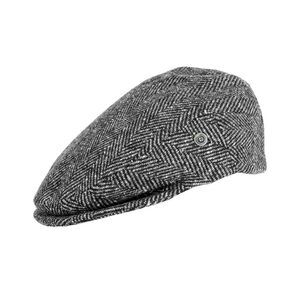 Bugatti Mens Tweed Herringbone Baker Boy Cap Medium Light Grey IT 57 - NWT $75